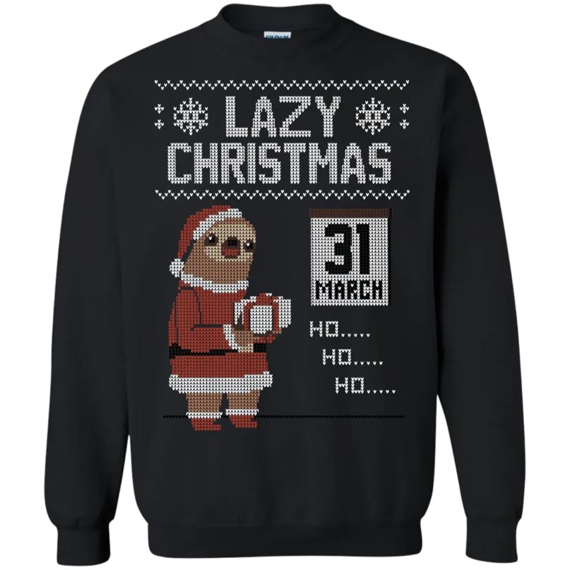 Lazy Sloth Christmas Unisex Ugly Sweatshirt