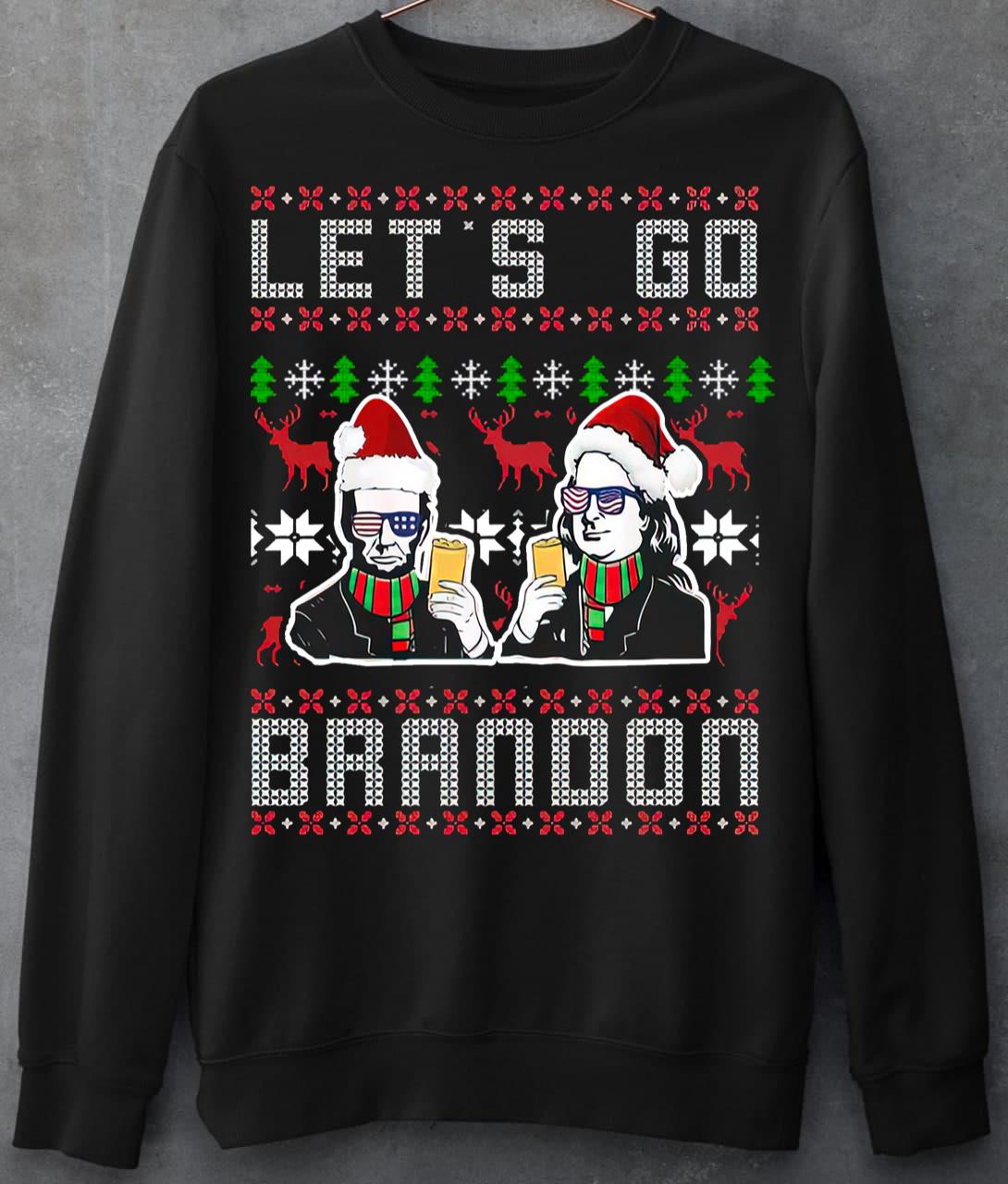 Let’s Go Brandon Christmas T-Shirt Abraham And Benjamin