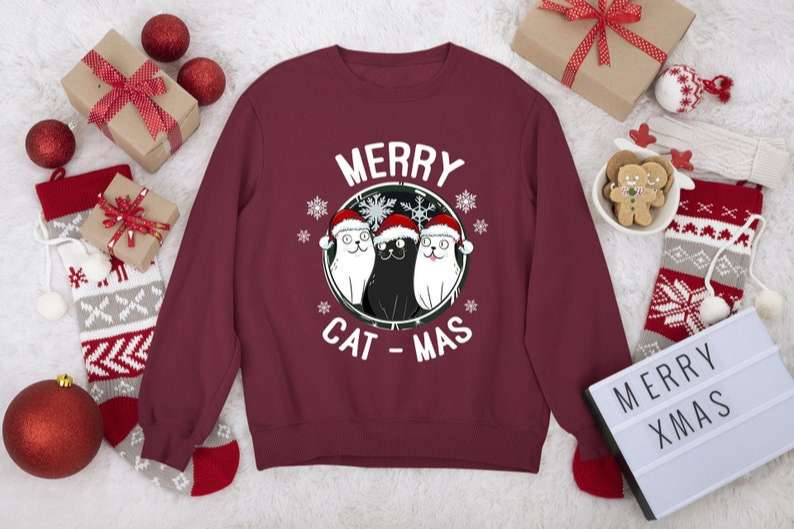 Merry Cat-Mas Christmas Unisex Sweatshirt