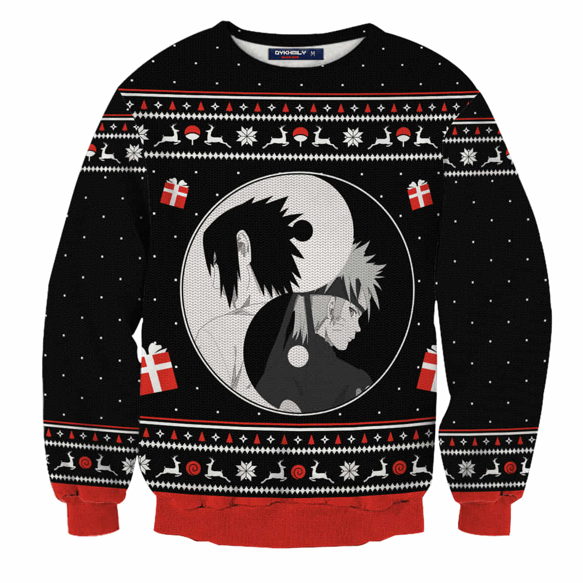 Naruto Sasuke Yin Yang Christmas Wool Knitted Sweater
