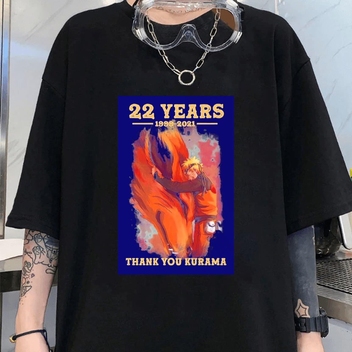 Naruto And Kurama 22 Years 1999-2021 Thank you Kurama Unisex T-Shirt, Sweatshirt, Hoodie
