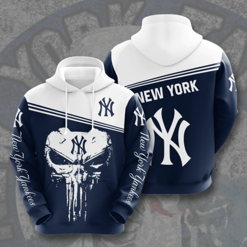 New York Yankees Punisher Skull Hoodie 3D