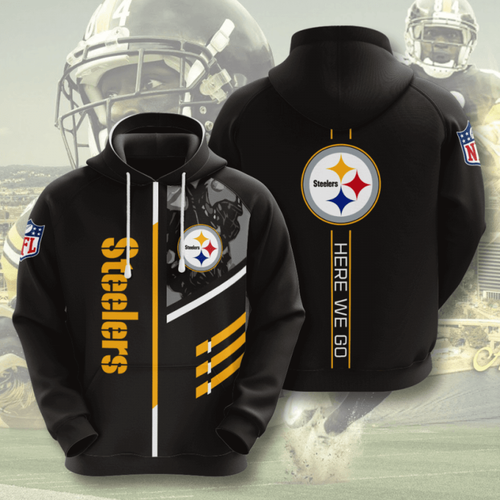 Nfl Pittsburgh Steelers Black Hoodie 3D