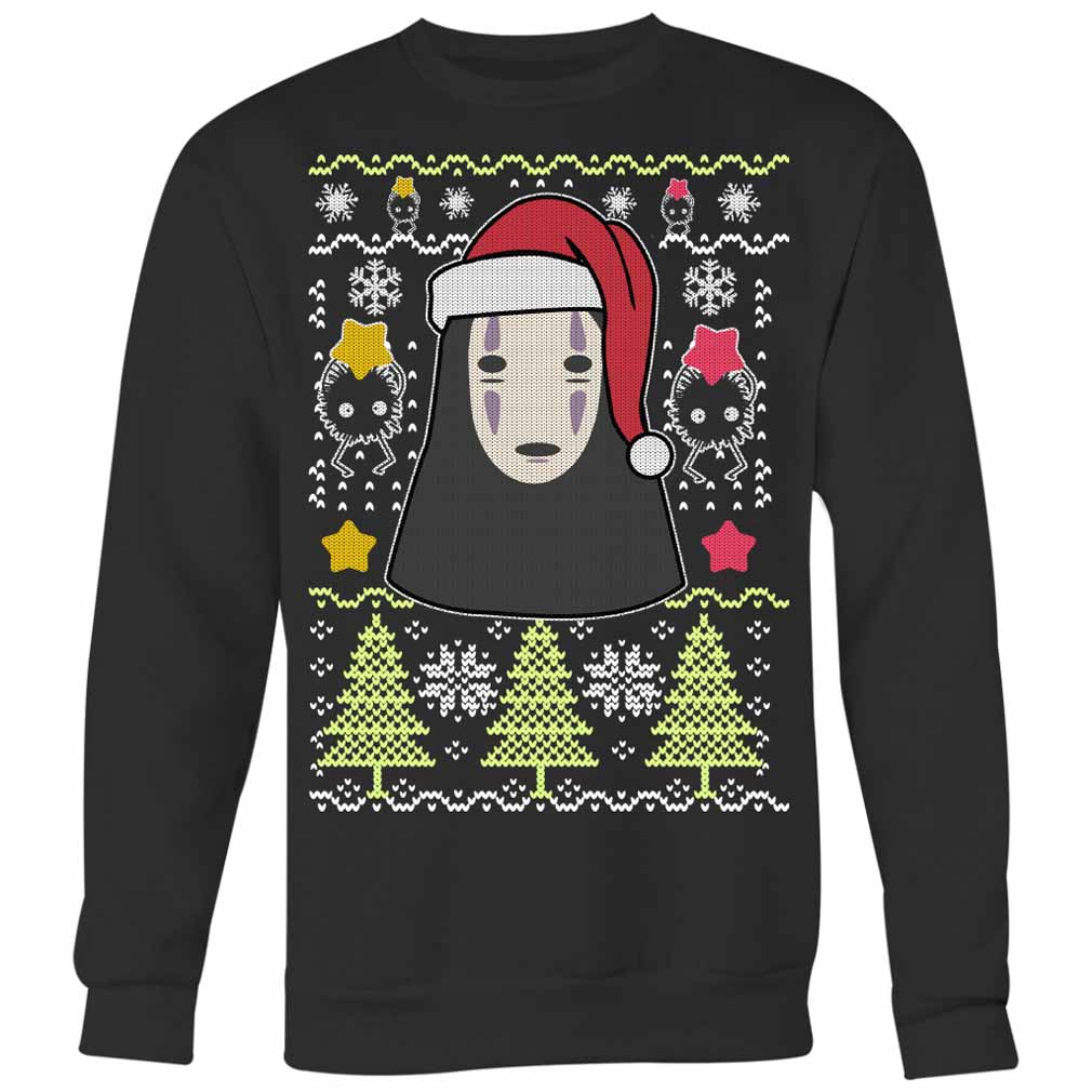 No Face Kaonashi Nerd Christmas Ugly Sweatshirt