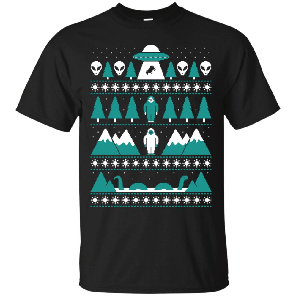 Paranormal Aliens Christmas Ugly Uniex T-Shirt