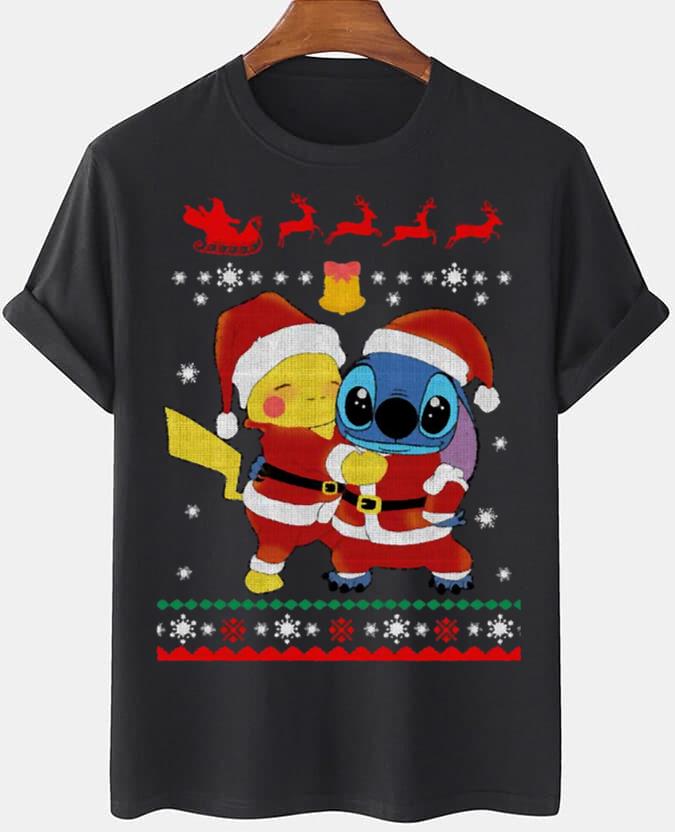 Pikachu Stitch Christmas T-Shirt