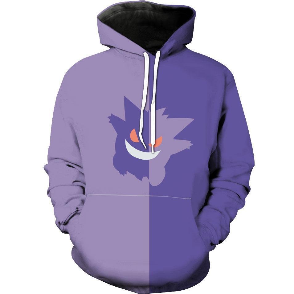 Purple Gengar Pokemon Hoodie 3D
