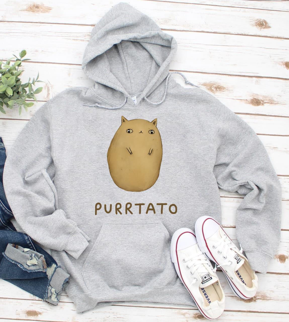 Purrtato Cute Spud Potato T-Shirt Cat Lover