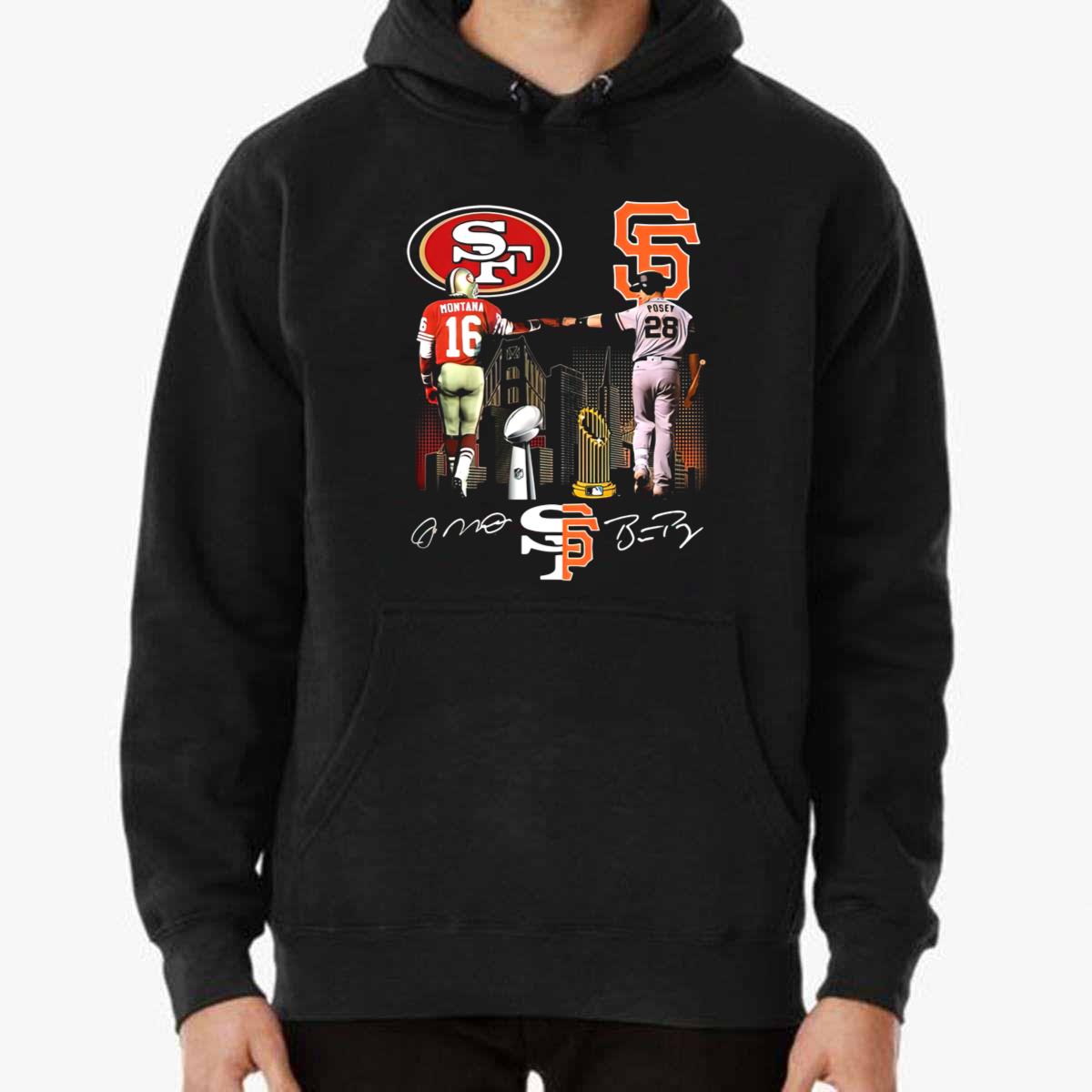 An Francisco Sport San Francisco Giants Buster Posey And San Francisco  49ers Joe Montana Signatures Shirt