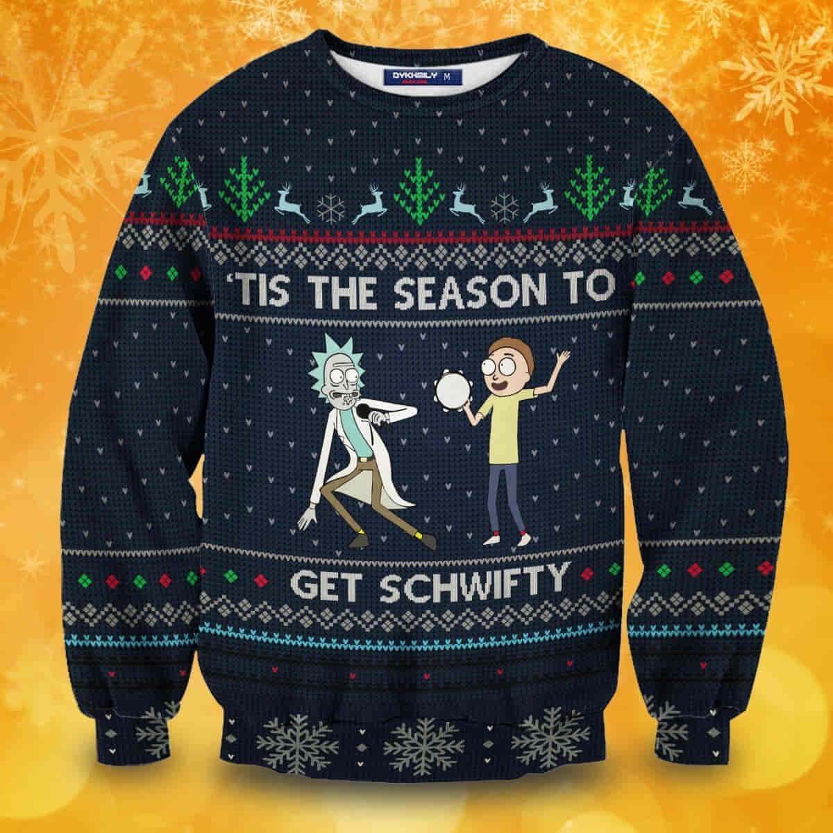 Schwifty Christmas Wool Knitted Sweater, Rick And Morty Tis The Season
