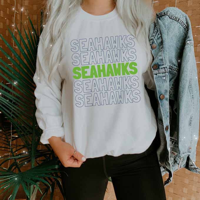 Seattle Sweatshirt Seahawks Crewneck Retro