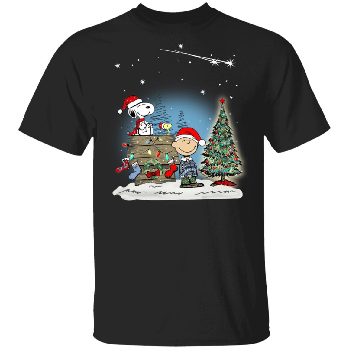 Snoopy Woodstock And Charlie Brown Christmas Unisex T-Shirt