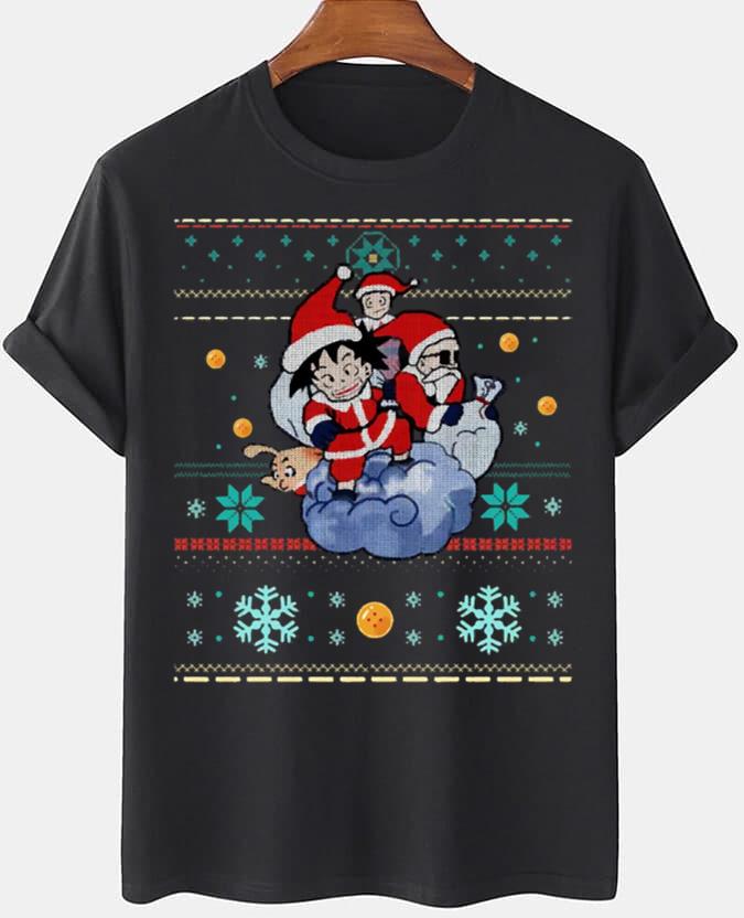 Son Goku Christmas Dragon Ball Black T-Shirt