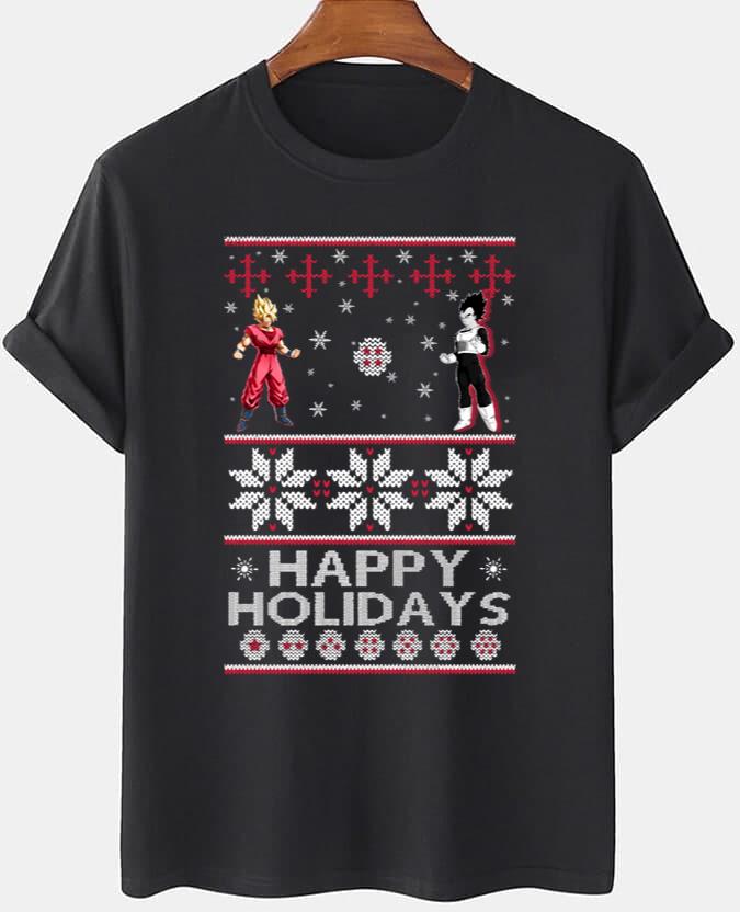 Son Goku Vegeta T-Shirt Happy Christmas Holiday