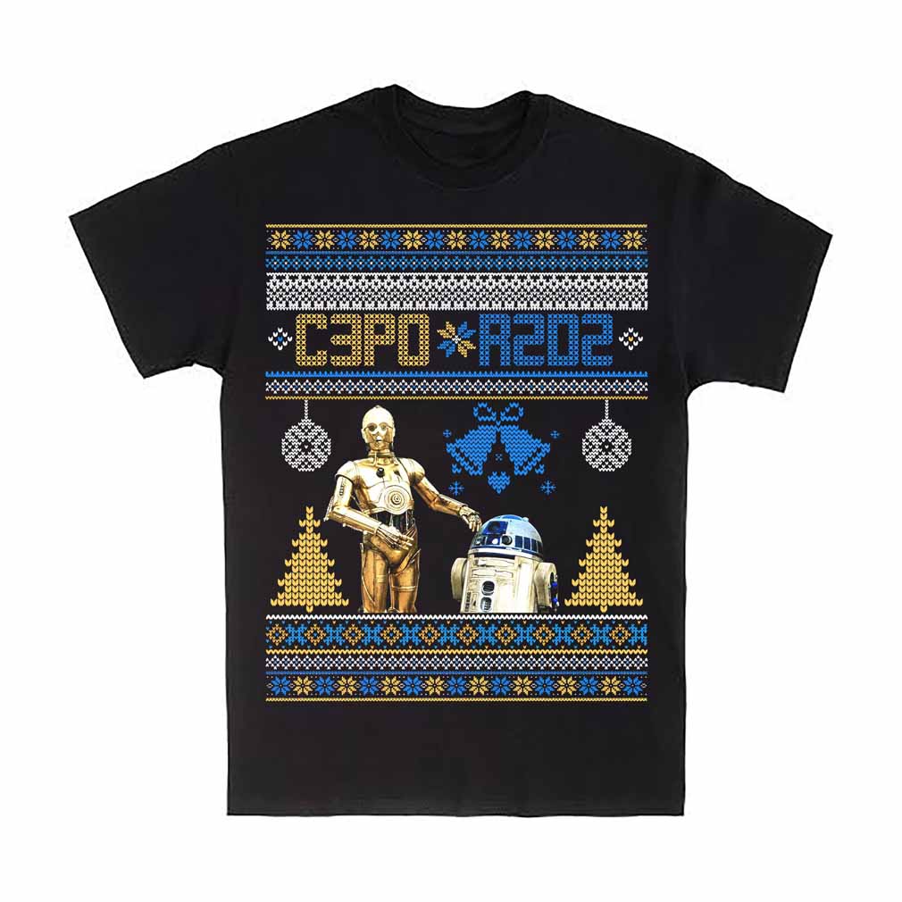 Star Wars C3PO + R2D2 Ugly Christmas Crewneck Sweatshirt