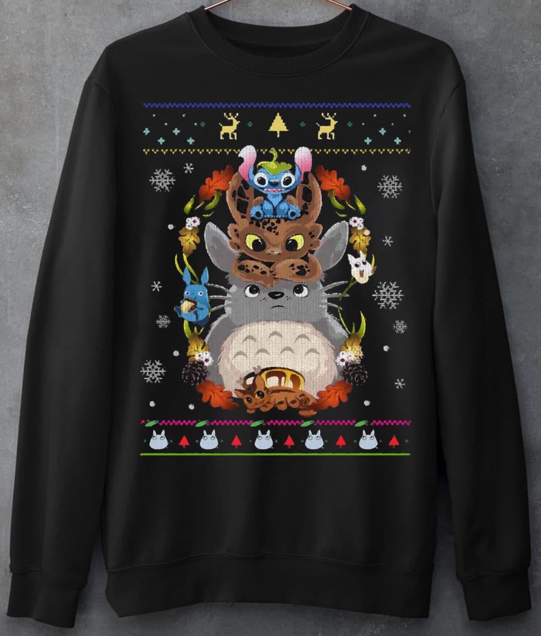 Stitch Night Fury Totoro Christmas T-Shirt