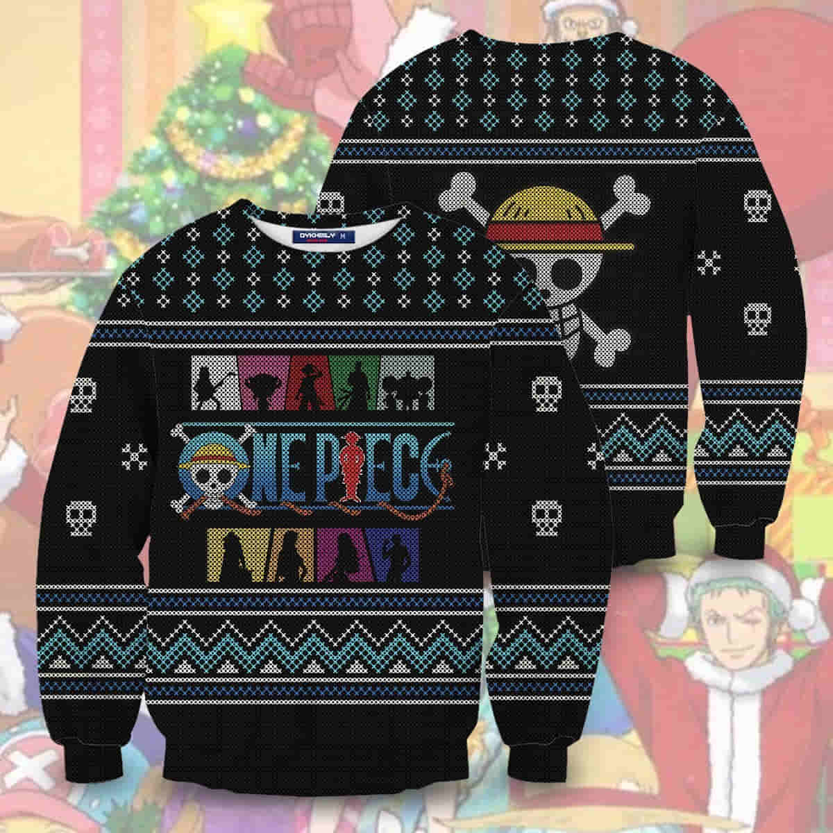 Merry Christmas From Luffy And Chopper One Piece Luffy And Chopper One Piece  Anime Unisex Sweatshirt - Teeruto