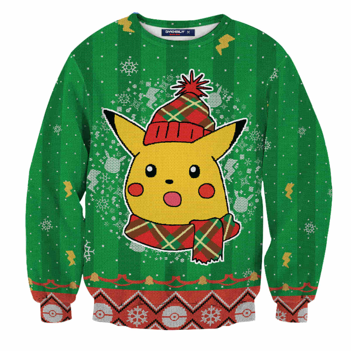 Surprise Pikachu Wool Knitted Sweater, Christmas 3D Sweater
