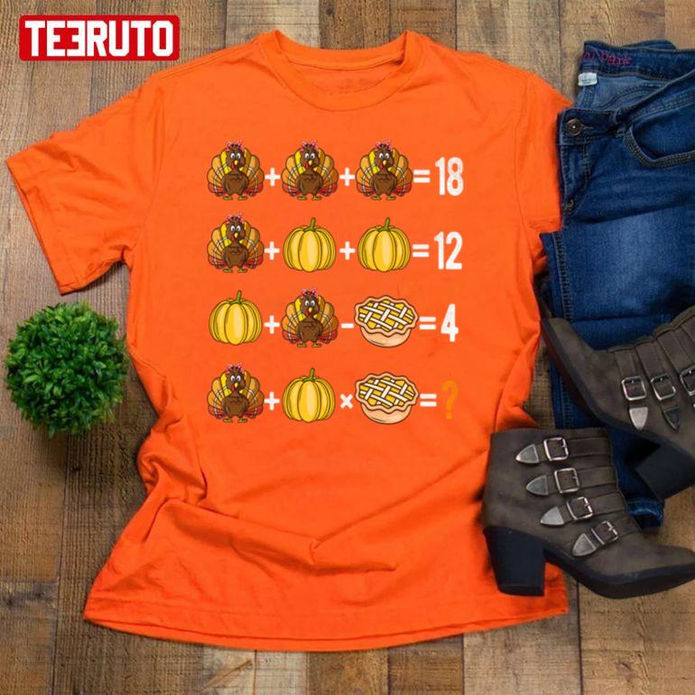Thanksgiving Operations Quiz Math Teacher Turkey Unisex T-Shirt