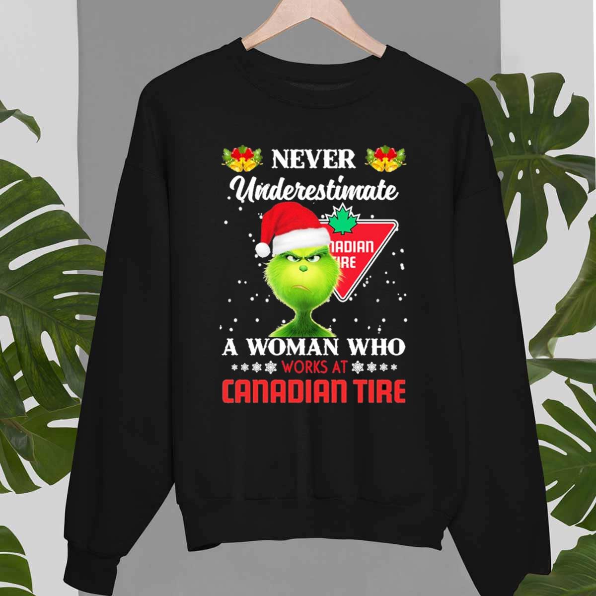 The Grinch Never Underestimate a Woman Who Works at Canadian Tire Unisex Sweatshirt