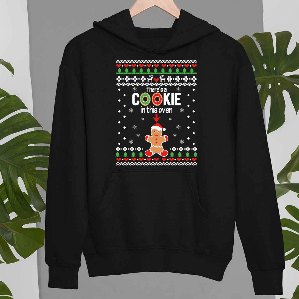 There’s A Cookie In This Oven Couple Christmas Pregnancy Unisex T-Shirt