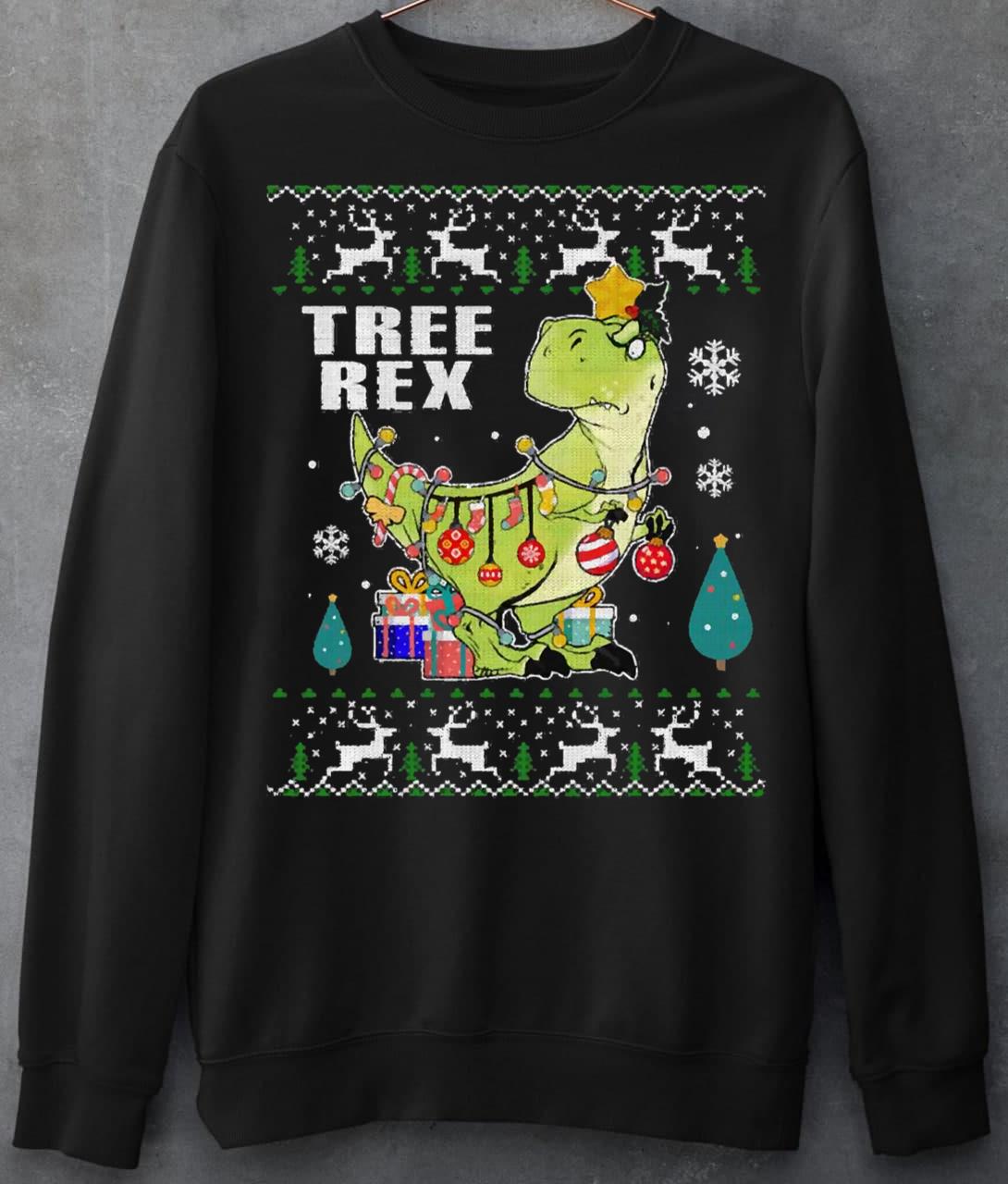 Tree Rex T-Shirt T-Rex Dinosaur Christmas