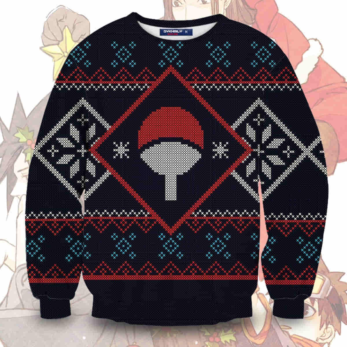 Uchiha Clan Wool Knitted Sweater, Naruto Mange All Over Print 3D Sweater