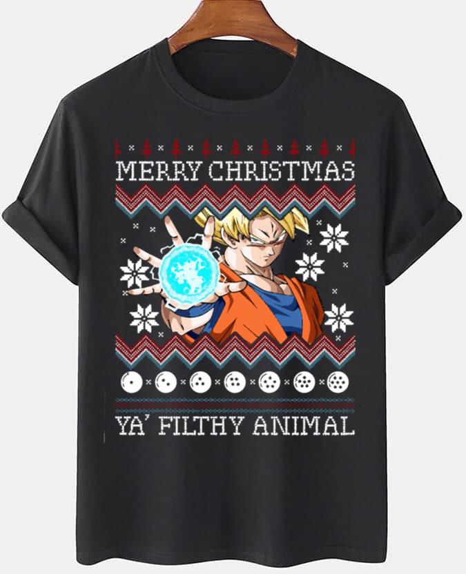 Ya Filthy Animal T-Shirt Christmas Dragon Ball Z