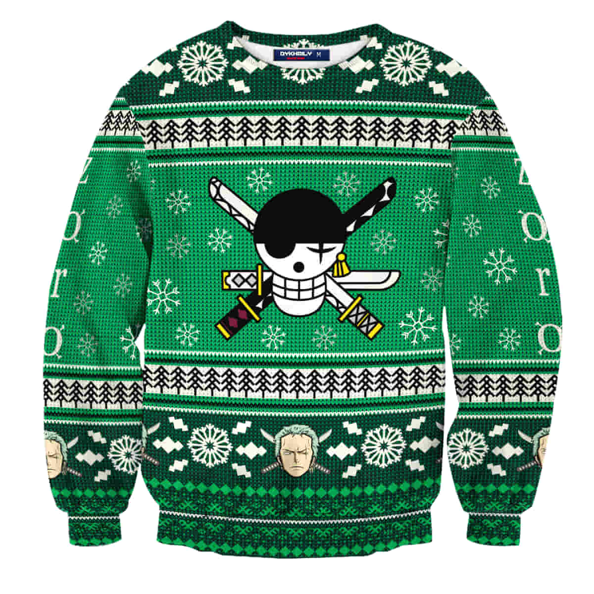 Zoro Wool Knitted Sweater, One Piece Christmas 3D Sweater