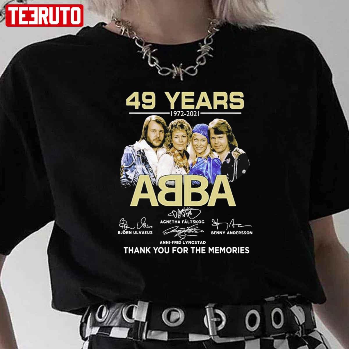 49 Years ABBA Signatures Thanks You For The Memories Unisex T-Shirt