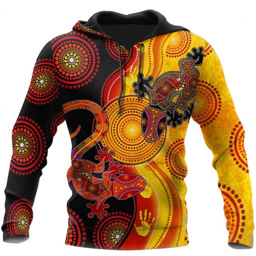 Aboriginal Australia Indigenous Lizards Sun All Over Printed Unisex Hoodie