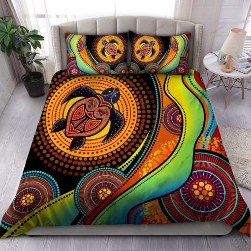 Aboriginal Turtle Painting Art Custom Name Bedding Set