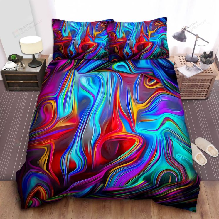 Abstract Hippie Tie Dye Bedding Set, Tie Dye Bedding Twin Size