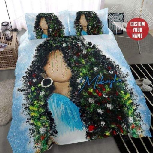 African American Black Queen Pretty Hair Bedding Bedding Set