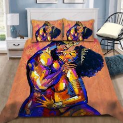 African Couple Love Custom Name Bedding Set