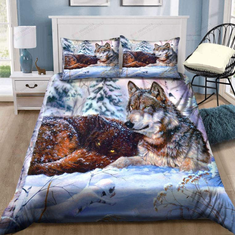 Alaskan Tundra Wolf Bedding Set Teeruto, Alaskan King Bed Quilt
