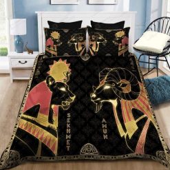 Ancient Egyptian Amun Sekhmet Gods Bedding Set
