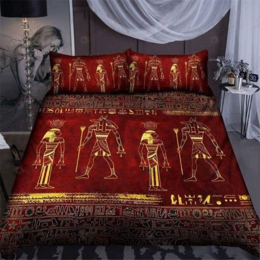 Ancient Egyptian Gods And Hieroglyphics Bedding Set