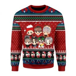 BTS Band Chibi Christmas Sweater