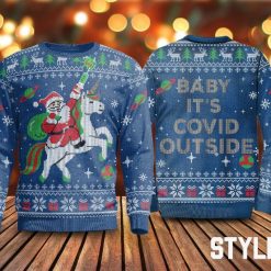 Baby It’s Covid Out Side Funny Christmas Ugly Sweater