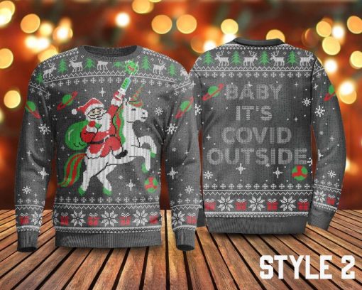 Baby It’s Covid Out Side Funny Christmas Ugly Sweater