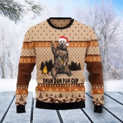 Bear Camping Christmas Shuh Duh Fuh Cup 3D Sweater