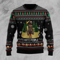 Bear Camping I Hate People 3D Sweater