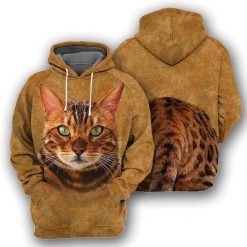 Bengal Cat All Over Printed Hoodie Cat Lovers