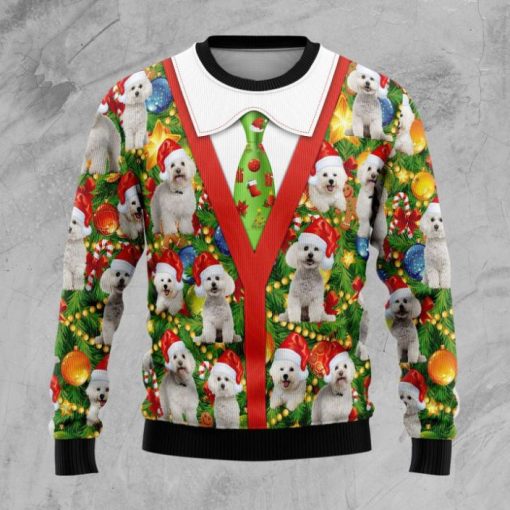 Bichon Xmas Pine 3D Sweater