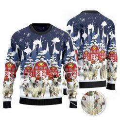 Brahman Cattle Lovers Christmas Snow Farm Wool Knitted Sweater