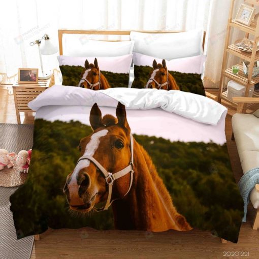 Brown Horse Forest 3D Bedding Set