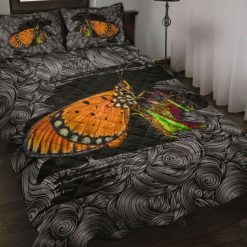 Butterfly Scratch Style Quilt Bedding Set