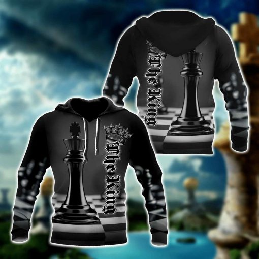 Chess Lovers Black King Unisex Shirts 3D Hoodie