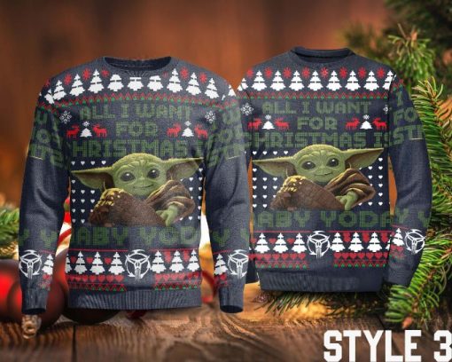 All I Want For Christmas Baby Yoda Sweater